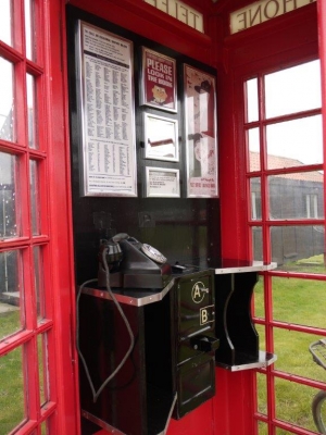 Outside the Home Front building is an original K6 telephone box